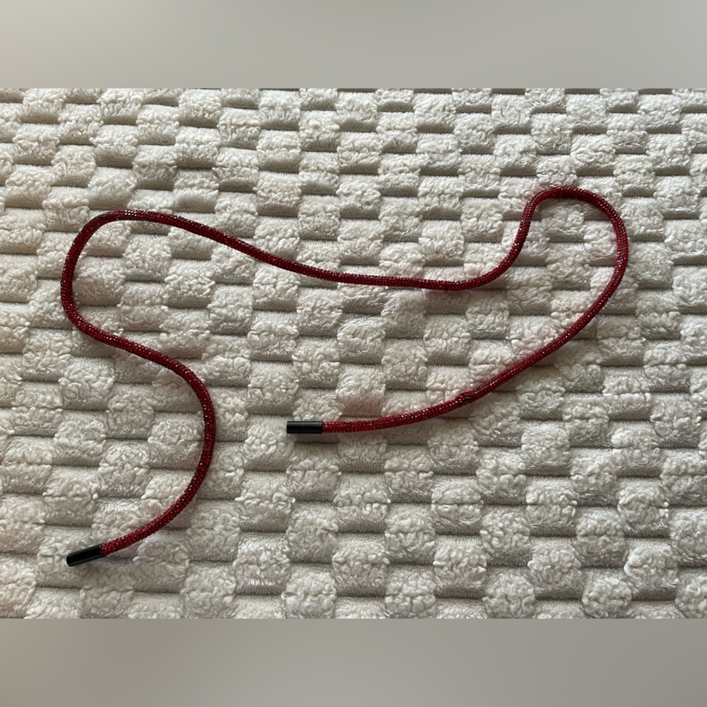 Red Sparkle Drawstring/Cord with Black Tips